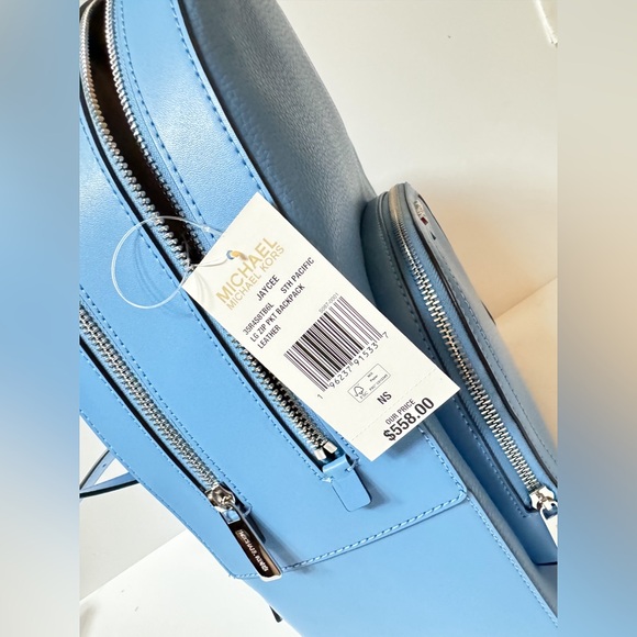 Michael Kors Jaycee Large Backpack Blue /Silver - Picture 11 of 13